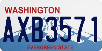 WA license plate AXB3571
