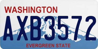 WA license plate AXB3572