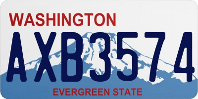 WA license plate AXB3574