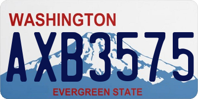 WA license plate AXB3575