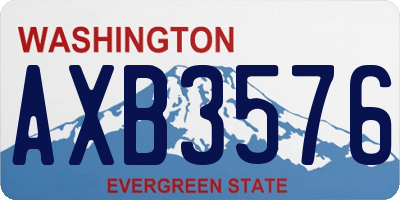 WA license plate AXB3576