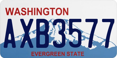 WA license plate AXB3577