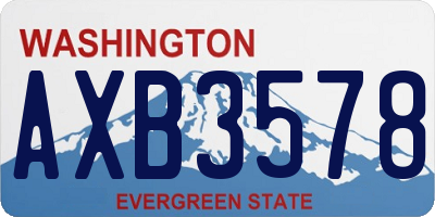 WA license plate AXB3578