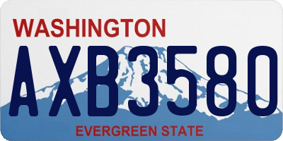 WA license plate AXB3580