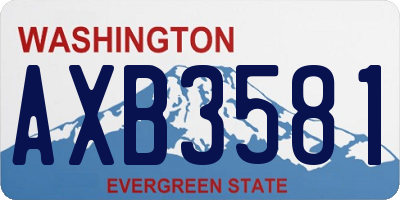 WA license plate AXB3581