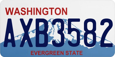 WA license plate AXB3582