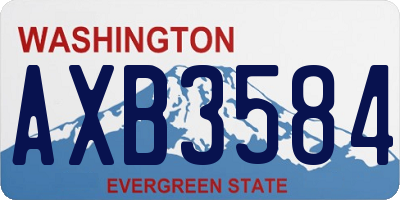 WA license plate AXB3584