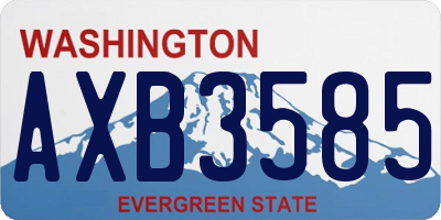 WA license plate AXB3585