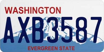 WA license plate AXB3587