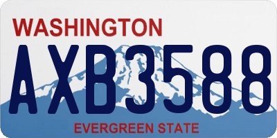 WA license plate AXB3588