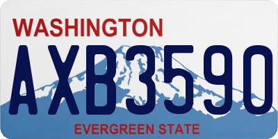 WA license plate AXB3590