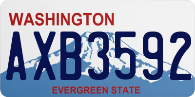 WA license plate AXB3592