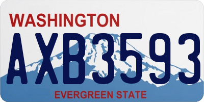 WA license plate AXB3593