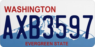 WA license plate AXB3597