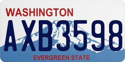 WA license plate AXB3598