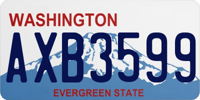 WA license plate AXB3599