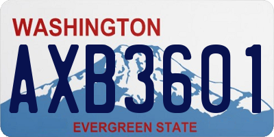 WA license plate AXB3601
