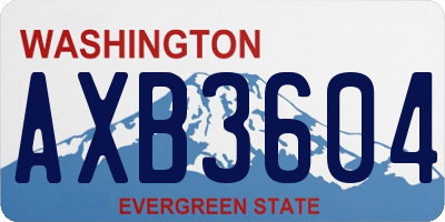 WA license plate AXB3604