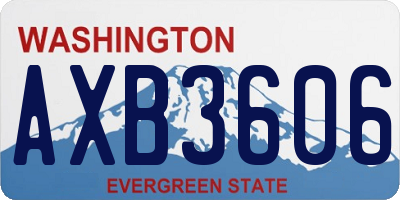 WA license plate AXB3606