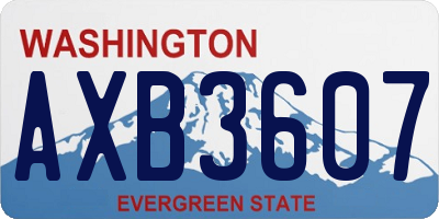 WA license plate AXB3607