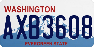 WA license plate AXB3608