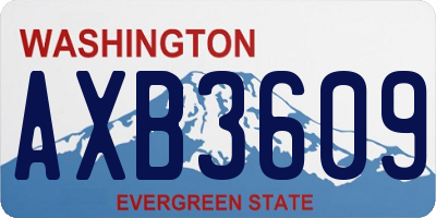 WA license plate AXB3609