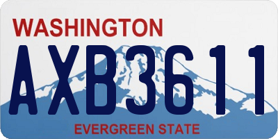 WA license plate AXB3611