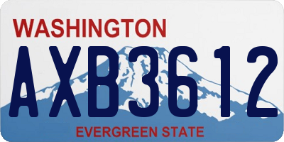 WA license plate AXB3612