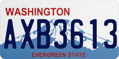 WA license plate AXB3613