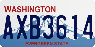 WA license plate AXB3614
