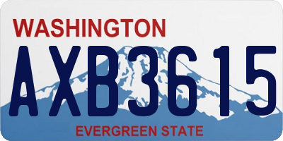 WA license plate AXB3615