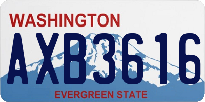 WA license plate AXB3616