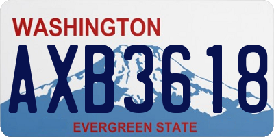 WA license plate AXB3618