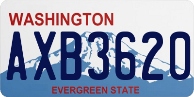 WA license plate AXB3620