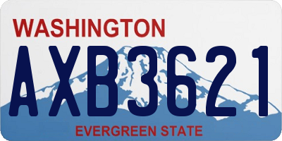 WA license plate AXB3621