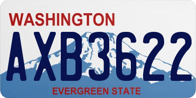 WA license plate AXB3622