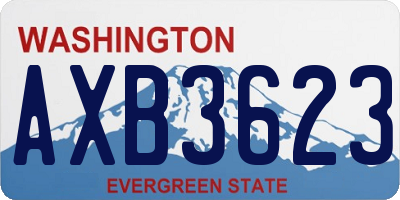 WA license plate AXB3623