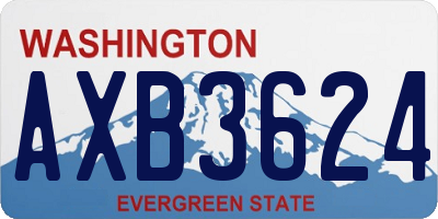 WA license plate AXB3624