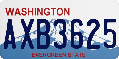 WA license plate AXB3625