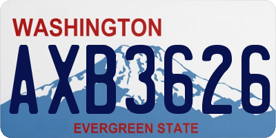WA license plate AXB3626