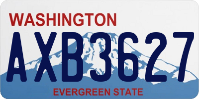 WA license plate AXB3627