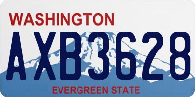 WA license plate AXB3628