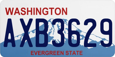 WA license plate AXB3629