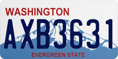 WA license plate AXB3631