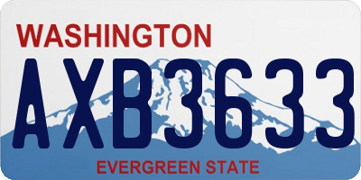 WA license plate AXB3633