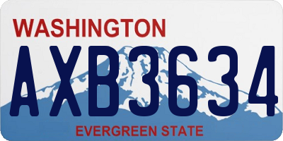 WA license plate AXB3634