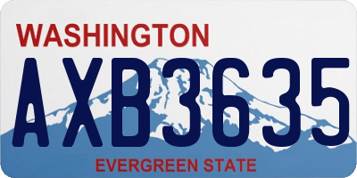 WA license plate AXB3635