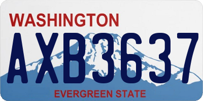 WA license plate AXB3637