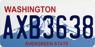 WA license plate AXB3638