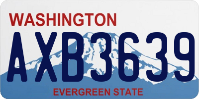 WA license plate AXB3639